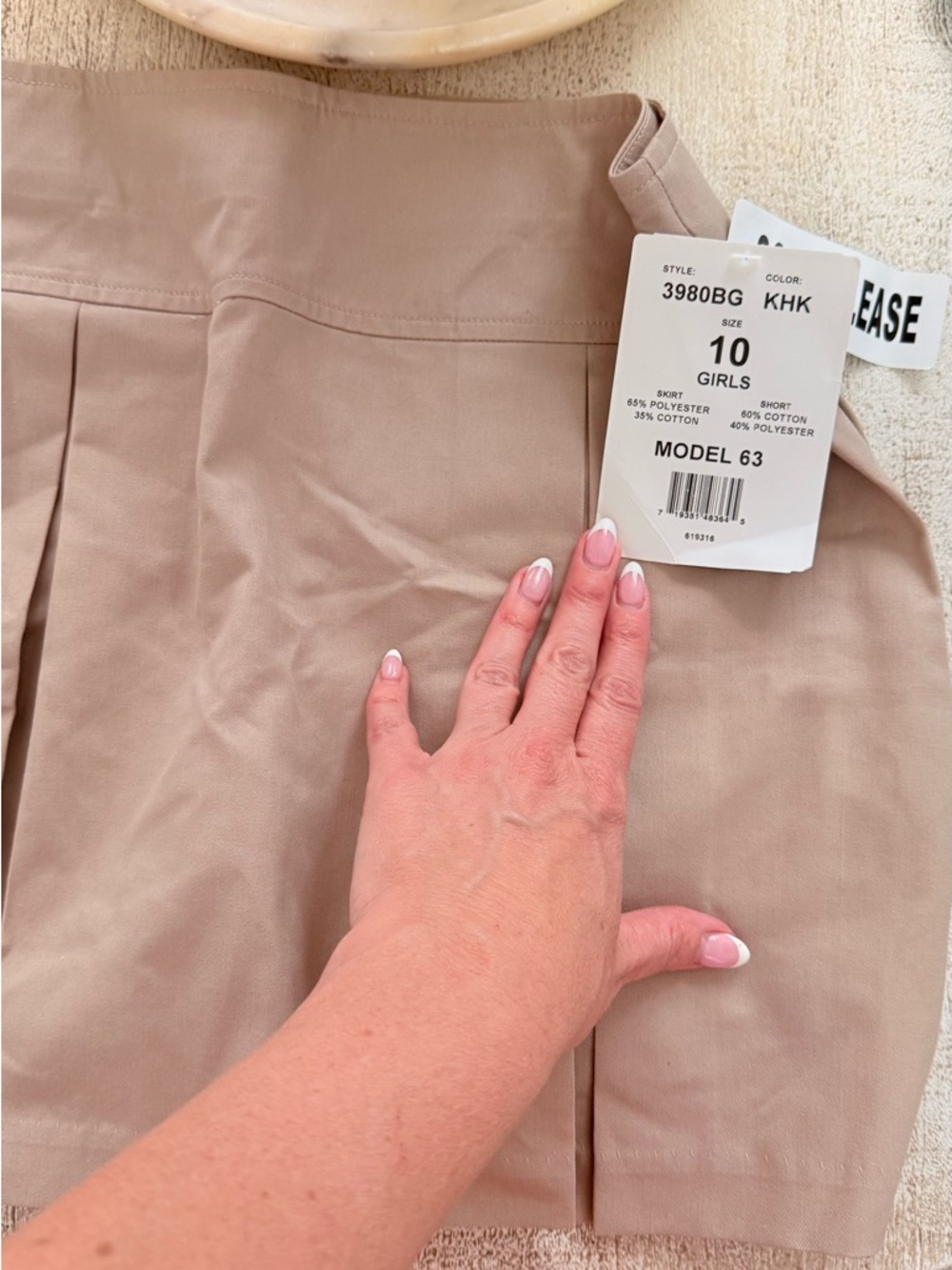 Girls Khaki Pleated uniform Skirt - Classic School Style